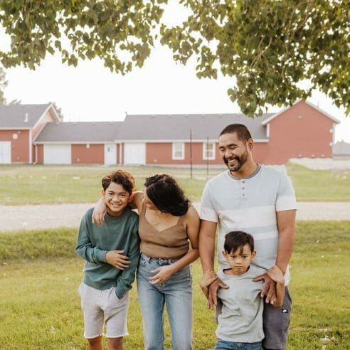 Family photo outside